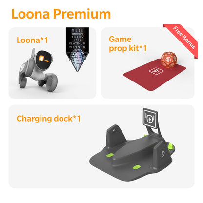 Loona Premium Smart -robotti, AI-LEMMIKKIBOTTI lataustelakalla, KEYi Tech