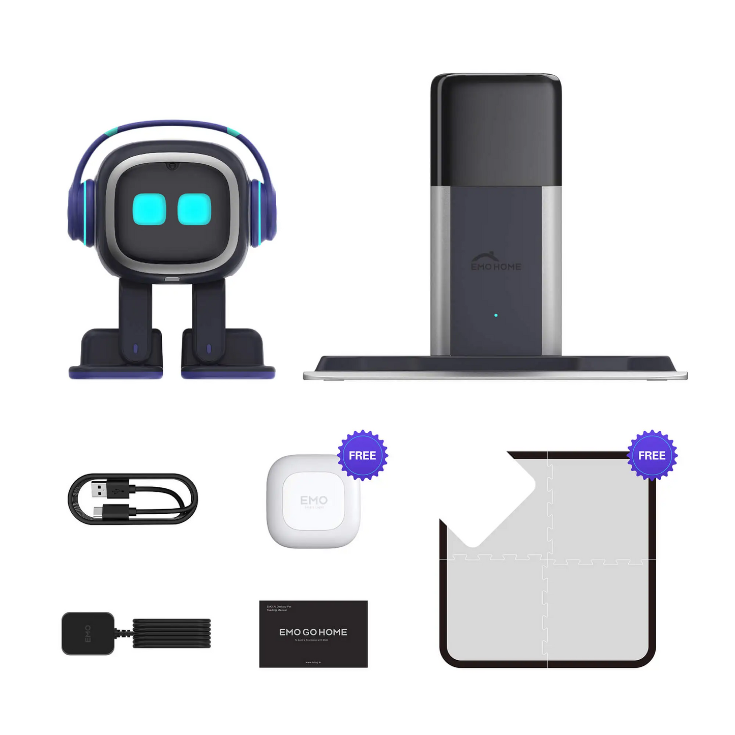 EMO Go Home Robot, AI Desktop Pet with Charging Dock, Living.AI